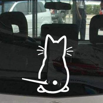 1 шт. Виниловая художественная наклейка для стеклоочистителя автомобиля Cute Kitty Cat, декор для настенной росписи кошек, художественная наклейка для украшения окон автомобиля
