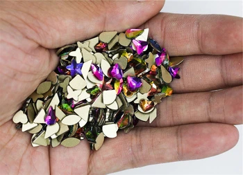 100шт Смешанных размеров Случайные стразы для ногтей с плоской задней частью кристалл неправильной формы циркон бриллианты 3D Маникюр Украшение для ногтей