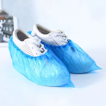 100шт бахил Одноразовые бахилы Водонепроницаемые бахилы для обуви Пылезащитные галоши Синий пластиковый бахилы для защиты лодыжек