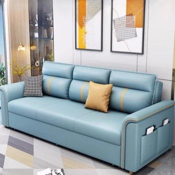 2,4 м легкий роскошный раскладной многофункциональный комбинированный диван-кровать для гостиной, масштабируемая ткань для сидения и лжи