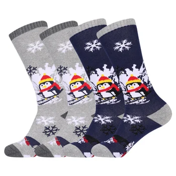 2 пары детских зимних теплых носков для сноуборда, высокоэластичных амортизирующих дышащих лыжных носков
