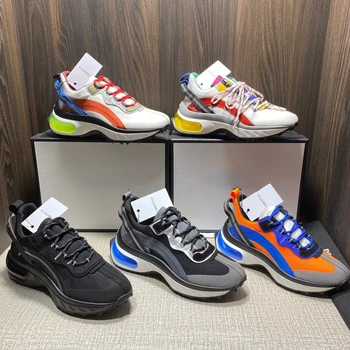 2022 Мужчины, Итальянский бренд Dsq2, Канада, Кожаные кроссовки для бега, Дышащие кроссовки, Повседневная обувь с перекрестной шнуровкой, Обувь для пэчворка