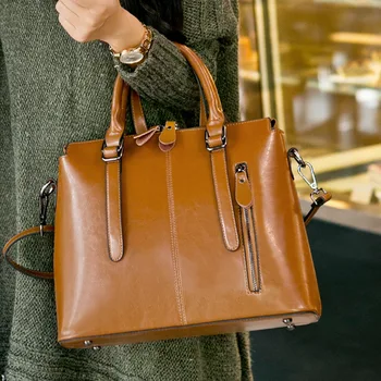 2022 новые роскошные кожаные женские сумки, модные женские сумки, сумки-мессенджеры большой емкости через плечо, масляно-восковые сумки из воловьей кожи