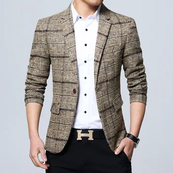 2023 Новый мужской костюм, корейская версия высококачественной популярной клетчатой повседневной тонкой удобной однослойной куртки