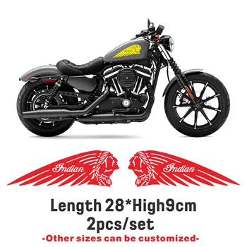 2ШТ. Индийский значок, бак для моторного масла, наклейки для мотоциклов, ПВХ винил, левая и правая сторона, наклейка на гоночный шлем, черный для XL1200 Softail