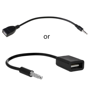 3,5 мм Штекер AUX Audio Plug Jack К USB 2.0 Женский Кабель-Преобразователь Шнур Для Автомобильного MP3