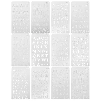 36 Шт Трафаретов с алфавитом, Многоразовые Трафареты для рисования букв, Пластиковые шаблоны для рисования 