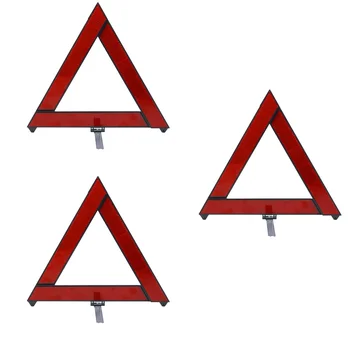 3шт Треугольник аварийного предупреждения Складной Светоотражающий Знак безопасности Символ опасности на дороге