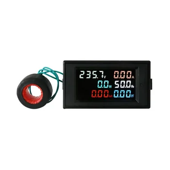AC200-450V 100A ЖК-Цифровая Панель Ваттметр Энергии Измеритель Мощности Напряжение Вольтметр Ток Амперметр Индикатор Частоты