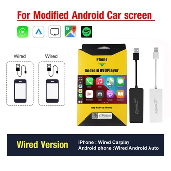 Carlinkit Проводной/Беспроводной Адаптер для CarPlay Проводной/Wireles Android Auto Dongle USB-Подключение для Навигационного Медиаплеера Box