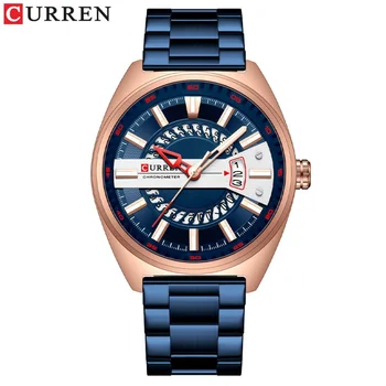 Curren 8403 Мужские часы с календарем, кварцевые часы со стальным ремешком, деловые повседневные мужские часы