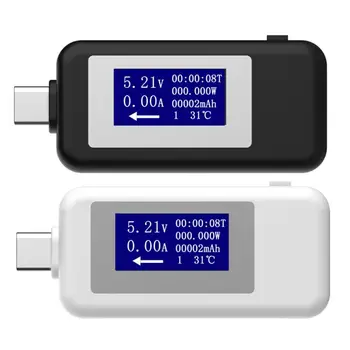 USB Тестер Type C ЖК Дисплей Текущее Напряжение Зарядное Устройство Монитор Емкости Измеритель Мощности Времени 