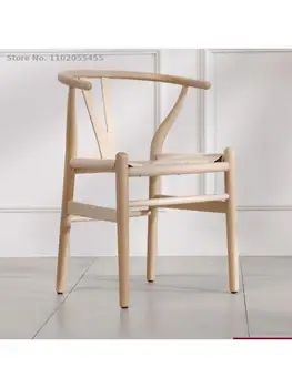 y стул обеденный стул бытовой стул из массива дерева со спинкой обеденный стол и стул Nordic comfortable dining room chair