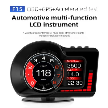 Автомобильный HUD Головной Дисплей OBD + GPS Smart Gauge с Сигнализацией о Превышении Скорости При Тестировании Тормоза Отлично Работает Ускоренный Тестовый Спидометр