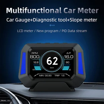 Автомобильный HUD-дисплей Цифровой датчик системы OBD GPS Градиентометр скорости автомобиля Инструмент автоматической диагностики Спидометра автомобиля