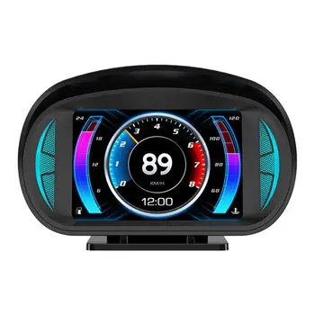 Автомобильный головной дисплей HUD Многофункциональный датчик OBD / GPS Универсальная сигнализация превышения скорости с функцией Plug and Play, частота вращения, окружающее освещение