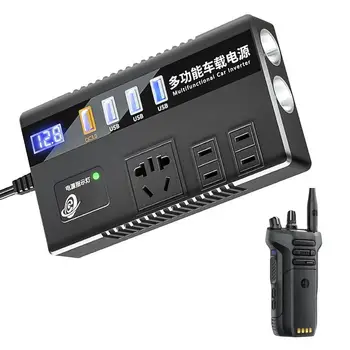 Автомобильный инвертор постоянного тока в переменный Зарядное устройство Адаптер для инвертора с цифровым дисплеем от 12 В с 24 В до 220 В с 3-портовой USB-зарядкой для мобильного телефона