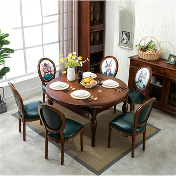 Американские ретро-стулья для столовой, Деревянное кресло с мягкой спинкой, Новый китайский стул, современная домашняя мебель sillas de comedor HY