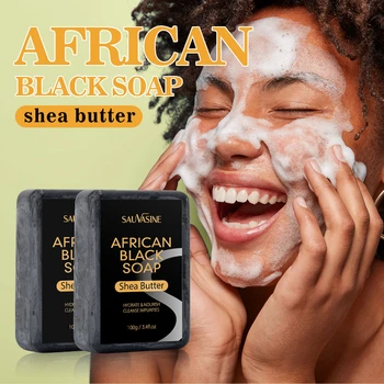 Африканское черное мыло, мыло для рук, Антиакне, Ребеллы ручной работы, Разглаживающее пятна, масло ши, Мягко увлажняющее лицо, уход за кожей в ванне