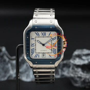 Большие автоматические мужские часы WSSA0047 Синий безель Белый Римский циферблат Браслет из нержавеющей стали Puretime Clone 2023 Лучший бренд класса Люкс