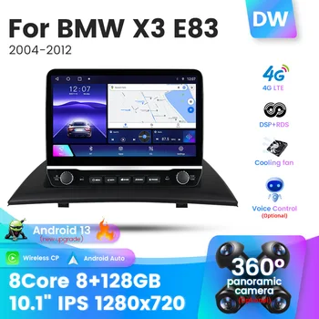 Большой экран 8G + 128G Android 13 Автомобильный Радиоприемник Мультимедийный Аудиоплеер Навигация Видео для BMW X3 E83 2003-2010 Carplay AUTO BT5.0