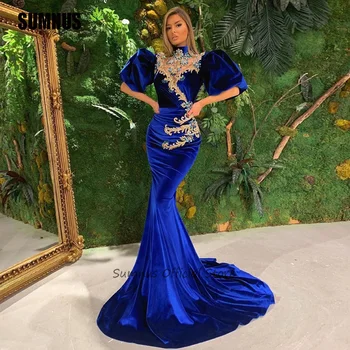 Вечерние платья SUMNUS Royal Blue в арабском стиле 