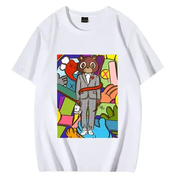 Винтажные футболки Kanye West Для мужчин и женщин, уличная одежда в стиле хип-хоп 90-х, одежда большого размера с коротким рукавом, футболка унисекс из 100% хлопка
