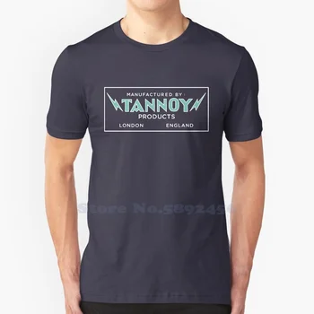Винтажный логотип Tannoy Speakers (черными чернилами), футболка из 100% хлопка для мужчин и женщин