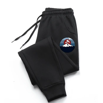 Гора Фудзи, Япония Мужские Мужские брюки Модные Хлопчатобумажные Экологически Чистые Мужские брюки Летние брюки Одежда спортивные брюки Хип-хоп Oversize Loos