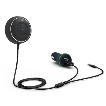 Горячий Bluetooth-совместимый Автомобильный Комплект 4.0 с Разъемом NFC 3,5 мм, Стерео AUX, Музыкальный Автомобильный Комплект Aux Speakerphone с Автомобильным Зарядным Устройством 3.1A с двумя USB