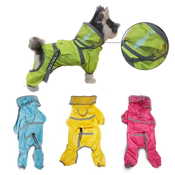 Дождевик для домашних животных с широкими полями Водонепроницаемая одежда для четвероногих Домашних животных Новый Светоотражающий дождевик для собак Оптом