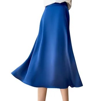 Женская базовая повседневная одежда с эластичным поясом трапециевидной формы, однотонная расклешенная юбка миди, платье с узлом, платье макси, платье-толстовка