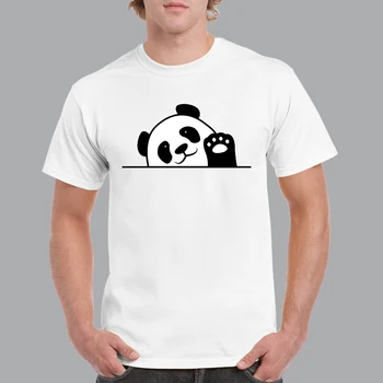 Забавная Милая футболка с принтом Панды из Мультфильма, Мужская Модная Повседневная футболка Harajuku С короткими рукавами, Летняя Хлопковая Дышащая Свободная футболка