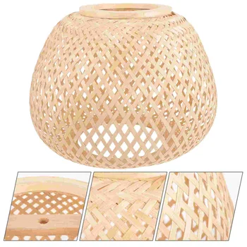 Замена потолочного абажура на тканый подвесной светильник в стиле Кантри, бамбуковые чехлы