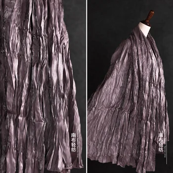 Имитация шелковой ткани пурпурно-коричневого цвета в складку, гладкое и мягкое платье, одежда оптом, ткань за метр для пошива своими руками