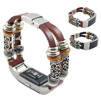 Кожаный браслет, модные Сменные аксессуары для смарт-браслета Fitbit Charge 2, аксессуары для поддержки смарт-браслета