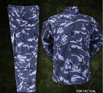 Комплект DPM из хлопка и полиэстера UK Ocean синего цвета, версия ACU для костюма