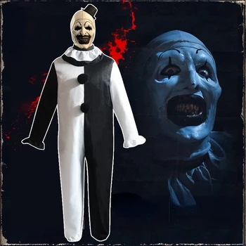 Костюм клоуна для косплея на Хэллоуин, мужской и женский комбинезон для игр в жанре ужасов