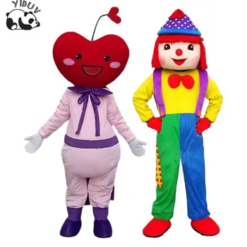 Костюм талисмана любви на День Святого Валентина, милый клоун, косплей, костюм для вечеринки на Хэллоуин, забавный реквизит, платье для прогулок для взрослых