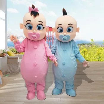 Креативный Розовый Синий с большим животом, в форме младенца, мультяшный костюм куклы для взрослых, костюм для фотосъемки на Хэллоуин