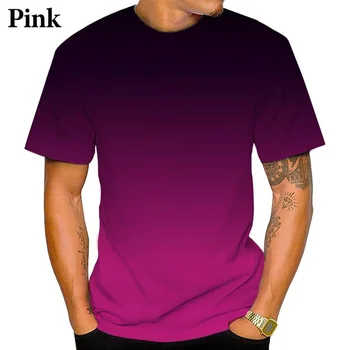 Летняя мужская 3D-футболка градиентного цвета 2023, уличные модные повседневные топы, футболка с коротким рукавом и 3D-принтом