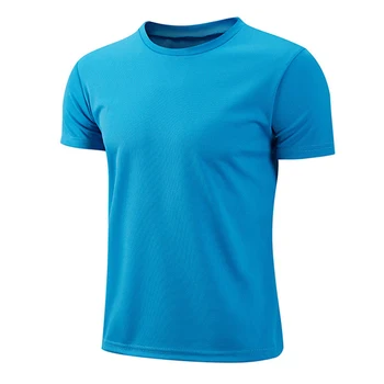 Летняя футболка для мужчин, повседневные белые футболки, мужской топ с коротким рукавом, дышащие футболки, быстросохнущая спортивная рубашка, футбольная майка, мужская одежда