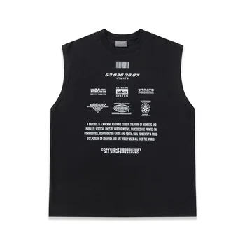 Майка Vetements, футболка для мужчин и женщин, Летний камзол с принтом, без рукавов, спортивный, для фитнеса, баскетбольный топ