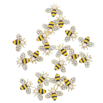 Металлическая отделка стразами 3D Декор Маникюр Ювелирные изделия в форме пчелы Украшения из сплава