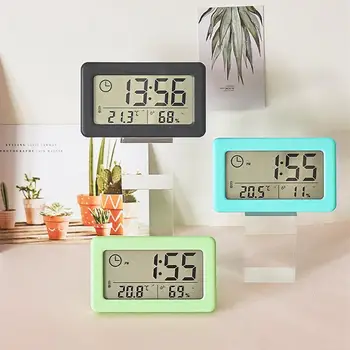 Мини-ЖК-цифровая настольная панель, настольные электронные часы для настольного компьютера, домашнего офиса, бесшумные настольные часы с дисплеем времени
