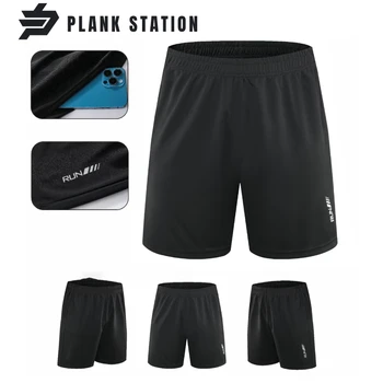 Модные черные шорты для бега для мужчин и мальчиков для занятий настольным теннисом в тренажерном зале с карманами на молнии для растяжки
