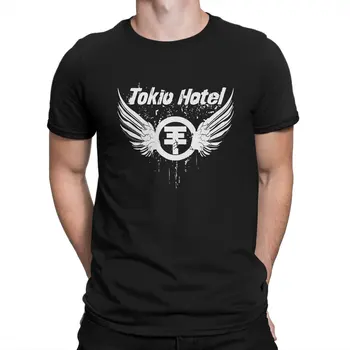 Мужская незаменимая футболка Tokio Hotel, топы из чистого хлопка, забавные футболки с коротким рукавом и круглым воротником, футболки с принтом