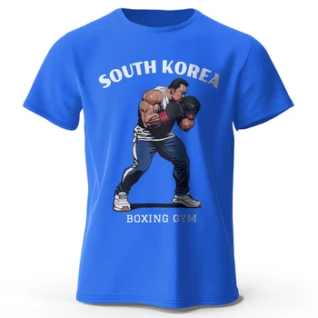 Мужская спортивная футболка, Боксерский зал, Южная Корея, Быстросохнущие дышащие футболки с 3D-принтом Для мужчин, Женские топы, летняя спортивная одежда оверсайз
