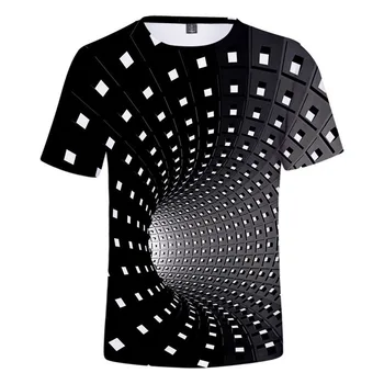 Мужская футболка с 3D трехмерным пространственным принтом, футболка с коротким рукавом для пар, блузка с галстуком, футболки, женская верхняя одежда