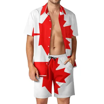 Мужской пляжный костюм с флагом Канады, винтажный брючный костюм из 2 предметов, винтажный плавательный костюм, размер США